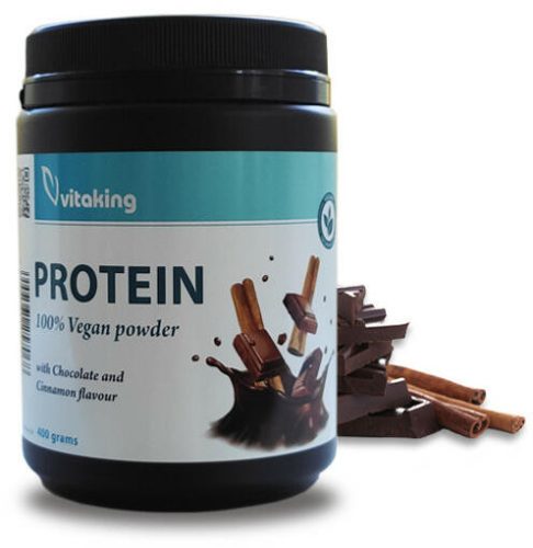 Vitaking Csokoládé-fahéj ízesítésű 100% Vegan Protein 400g