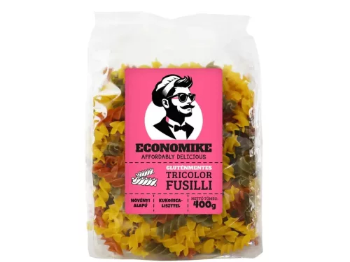 Economike Gluténmentes kukorica tészta tricolor orsó 400 g