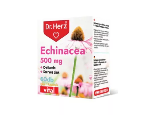 Dr. Herz Echinacea 500 mg + C-vitamin + Szerves Cink 60 db kapszula