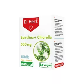 Dr. Herz Spirulina + Chlorella Kapszula 500 mg 60 db