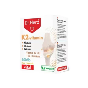   Dr. Herz K2 vitamim 150 mg + K1 vitamin+ D3 Vitamin+ Kalcium 60 db kapszula