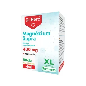   Dr. Herz Magnézium Supra 400mg+ Szerves cink kapszula doboz XL 90db