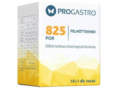 Progastro 825 por felnőtteknek élőflórát tartalmazó étrend-kiegészítő készítmény 10+1 db tasak