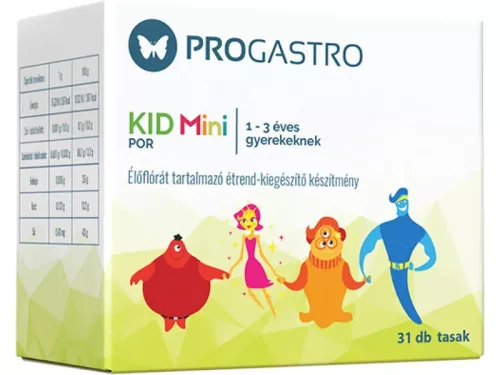 Progastro kid mini por 1-3 éves gyerekeknek élőflórát tartalmazó étrend-kiegészítő készítmény 31 db tasak