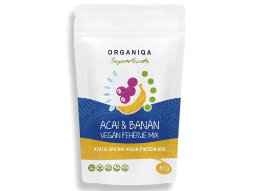 Organiqa 100% bio vegán fehérje mix acai-banán 200 g