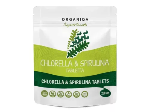 Organiqa bio chlorella és spirulina tabletta 250 db