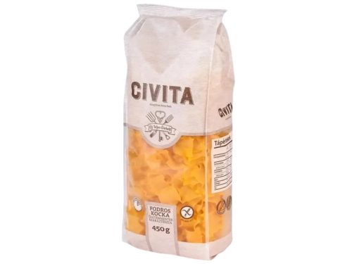 CIVITA gluténmentes kukorica száraztészta fodros nagykocka 450g