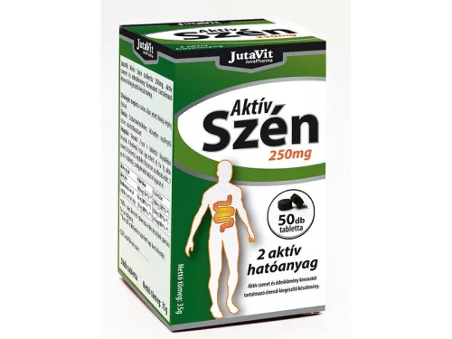 JutaVit Aktív szén tbl. 50db 250 mg