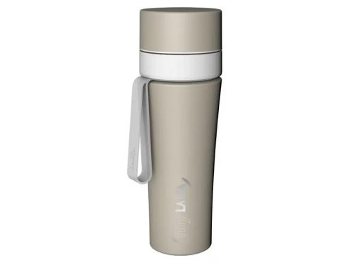 MyLaica Vízszűrő kulacs pánttal- Rozsdamentes acélból, FAST DISK szűrővel (matt bézs) 0,55 l