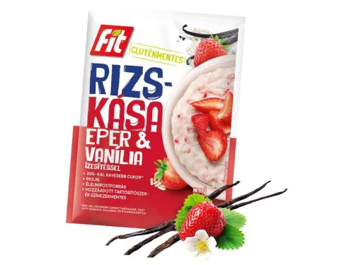 Fit reggeli rizskása inulinnal szárított eper darabok vanília 60 g