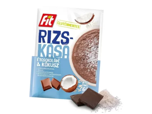 FIT Rizskása Étcsokoládés, kókuszreszelékkel GLUTÉNMENTES 60g