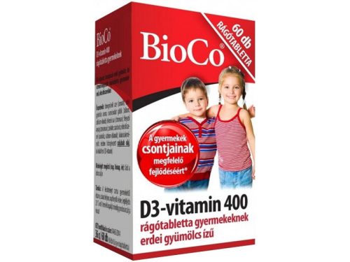 BioCo D3-vitamin 400 rágótabl. Gyermekeknek 60db