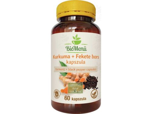 BioMenü BIO KURKUMA + FEKETE BORS kapszula 60 db