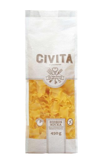 CIVITA gluténmentes kukorica száraztészta fodros nagykocka 450 g