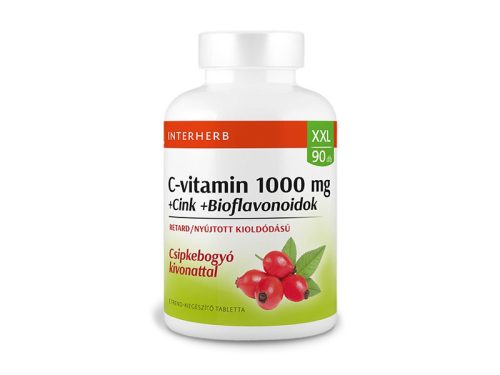 Interherb XXL 90 db C-VITAMIN 1000mg +Cink+Bioflavonoidok RETARD tabletta