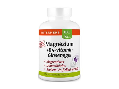 Interherb XXL 90 db MAGNÉZIUM 100%SZERVES +B6 +Ginseng tabletta