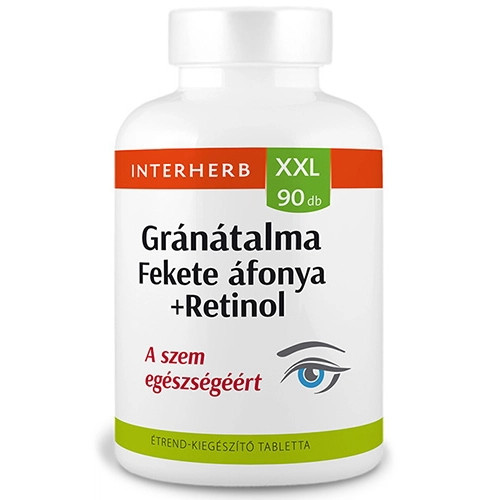 Interherb XXL 90 db GRÁNÁTALMA & FEKETE ÁFONYA+Retinol tabletta