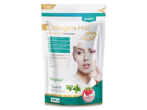 JutaVit Collagen-Hal+Hialuron komplex Málna 200g