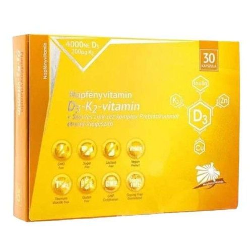 Napfényvitamin D3-K2-vitamin és szerves cink-réz komplex prebiotikummal 30 db