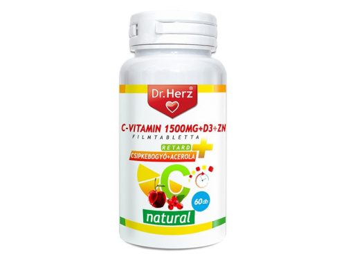 Dr. Herz C-vitamin 1500mg+D3+Zn csipkebogyóval acerolával 60db