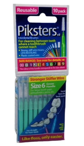 PIKSTERS FOGKÖZTISZTÍTÓ KEFE 6 ZÖLD 10X