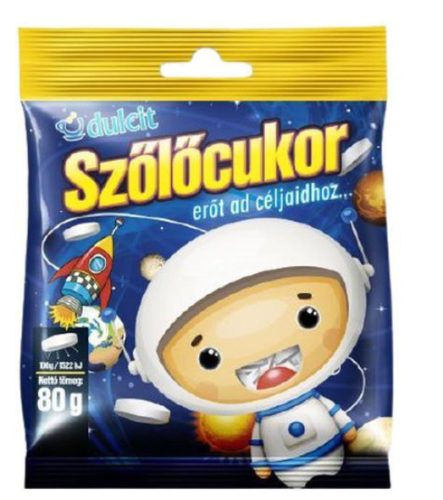 DULCIT SZŐLŐCUKORKA TABL NATÚR 1X 80G