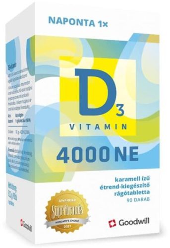 D3 VITAMIN 4000NE RÁGÓTABL 90X GOODWILL