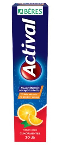 ACTIVAL MULTIVIT PEZSGŐTBL NARANCS 20X