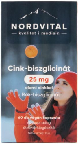NORDVITAL CINK-BISZG 25MG RÉZ KAPSZ 60X