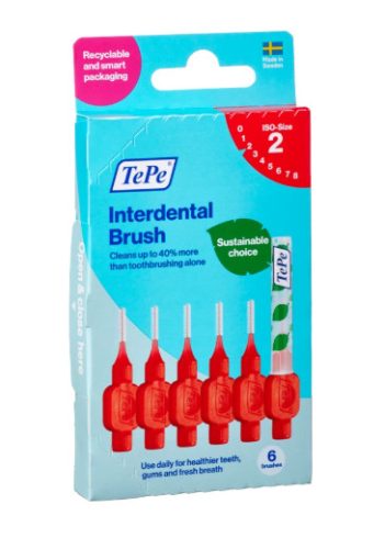 TEPE ORIGINAL FOGKÖZTISZT KEFE PIROS 6X