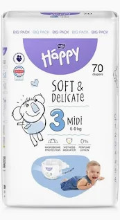 BELLA BABY HAPPY MIDI 5-9KG 70X BIG PACK