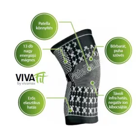 Mágneses térdszorító turmalinnal L Vivafit (42-47cm)