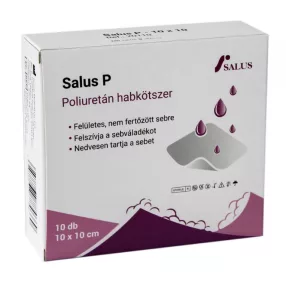 Salus p 10x10 cm-es poliuretán habkötszer steril