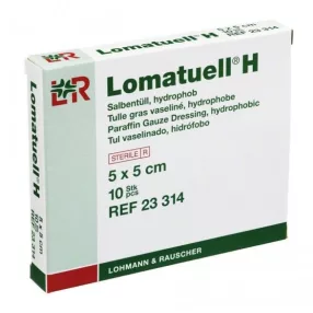   Lomatuell h kenőcstüll 5 x 5 cm 23314 (10 db/doboz) impregnált gézlap steril (lohmann)
