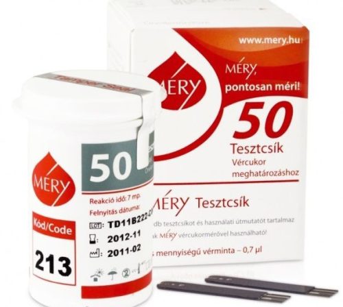 Méry tesztcsík 50 db/dob (piros) méry plusz készülékhez