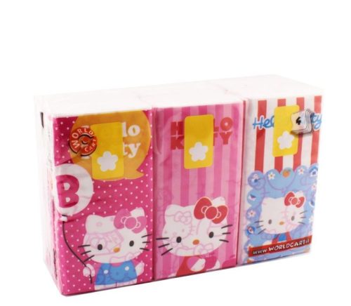 Hello kitty papírzsebkendő 6 x 9 db 4 rétegű 21x21 cm