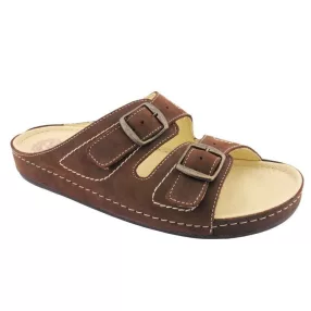   Salus férfi kétcsatos papucs barna 5001 39 - 46 méretek (kényelmi papucs)