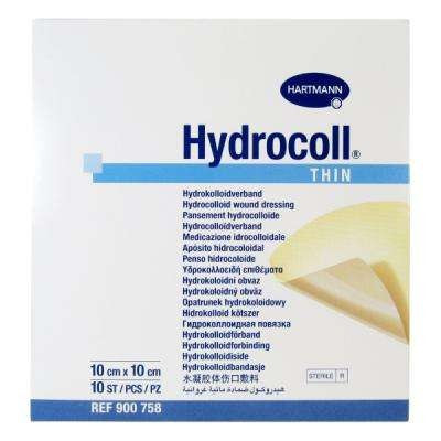 Hydrocoll thin 10 cm x 10 cm 10/doboz steril hydrocolloid kötszer vékony lappal (hartmann)