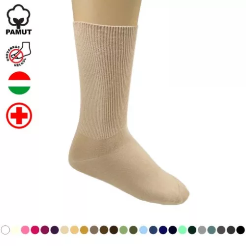 Gumírozás nélküli zoknik bokatex fekete, fehér, drapp, homok 35/37 - 44/46 méretek (cukorbetegeknek)