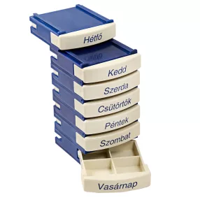   Gyógyszeradagoló heti medi box emeletes (különböző színek)