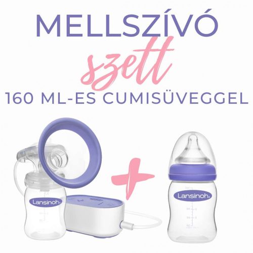 LANSINOH SZETT 2 FÁZISÚ ELEKTROMOS MELLSZÍVÓ + 160 ML CUMISÜVEG SZETT
