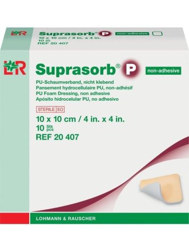 Suprasorb p nem tapadó 10 x 10 cm 20407 habszivacs kötszer (lohmann)