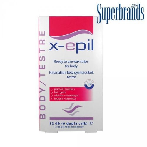X-epil használatra kész gyantacsík testre 6x2 db