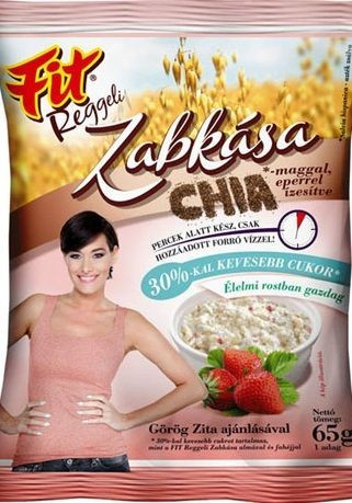 Fit reggeli zabkása chia mag eper ízesítéssel 65 gr