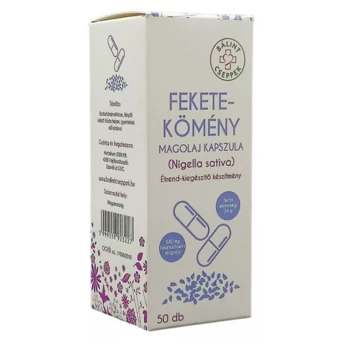 FEKETEKÖMÉNY KAPSZULA 50 DB-OS 580MG FEKETEKÖMÉNY MAGOLAJ