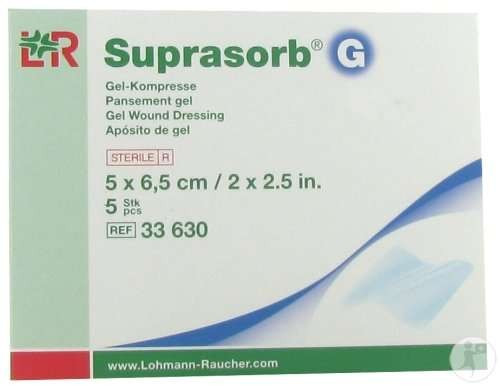 Suprasorb g 5 x 6,5 cm 33630 hydrogél lap kötszer steril (lohmann)