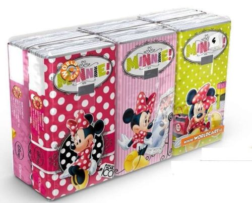 Minnie mickey papírzsebkendő 6 x 9 db 21x21 cm 4 rétegű