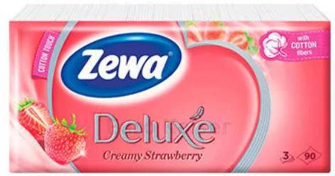 ZEWA DELUXE PAPÍRZSEBKENDŐ 3 RÉTEGŰ STRAWBERRY 90X (40CSOM/#)