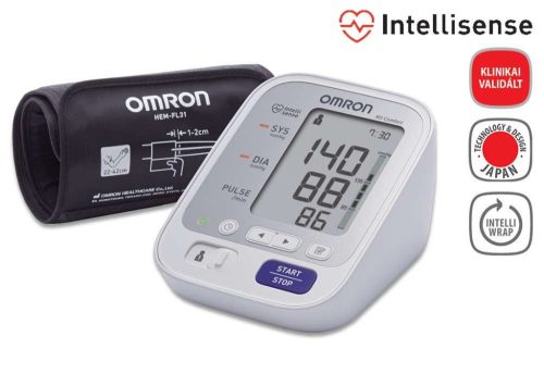 OMRON M3 AUTOMATA FELKAROS INTELLISENCE VÉRNYOMÁSMÉRŐ 7154E 22-42 MANDZSETTÁVAL