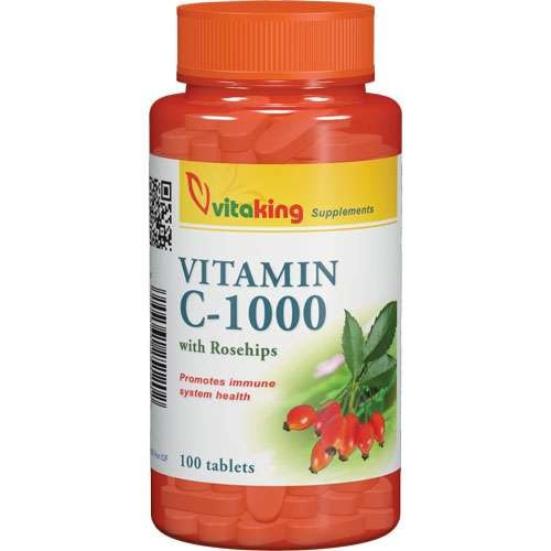 Vitaking C vitamin 1000 mg 100 darabos tabletta csipkebogyóval